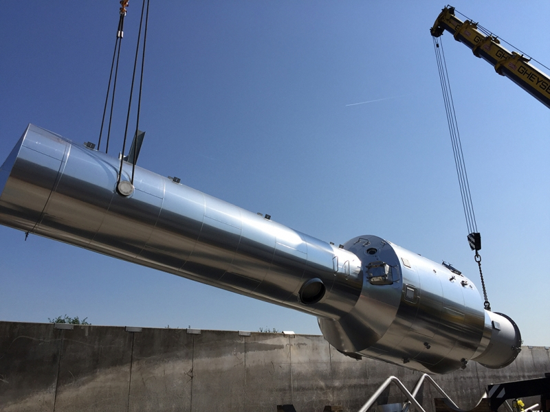 Installation of a digestate treatment unit using France evaporation